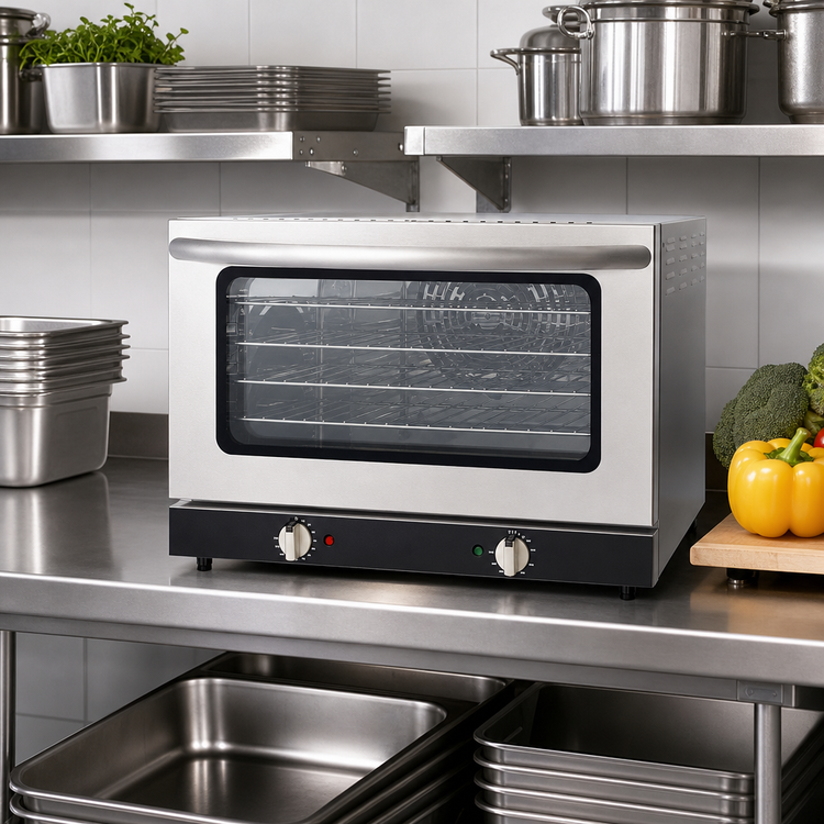 Product image #3 for Omcan USA Half-Size Countertop Electric Convection Oven, 4 Half-Size Pan Capacity
