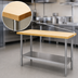 Thumbnail image #3 for Eagle Group 96-Inch x 30-Inch Hardwood Top Work Table with Stainless Steel Undershelf and Tubular Legs