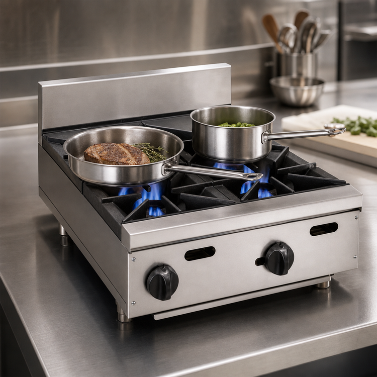 Product image #3 for Vulcan Achiever VHP212 12-Inch 2-Burner Heavy Duty Gas Countertop Hot Plate