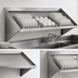 Thumbnail image #3 for 84-Inch Wall-Mounted Slanted Solid Dishtable Rack Shelf, Left Drip Tube, 304 Stainless Steel
