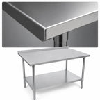 Thumbnail image #3 for John Boos Stallion ST6R1.5-2472GSK Stainless Steel Work Table, 72 x 24 Inch, 16-Gauge 300 Series Top, Rear Up-Turn, Adjustable Undershelf