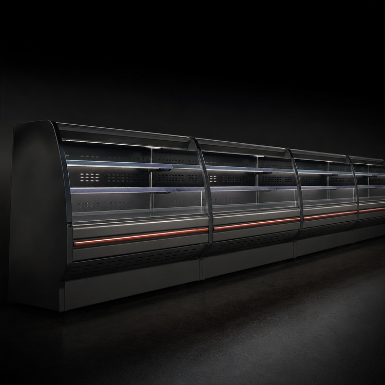 Product image #3 for Howard-McCray 40E Series 75-Inch Curved End Self-Contained Open Merchandiser, Black, LED