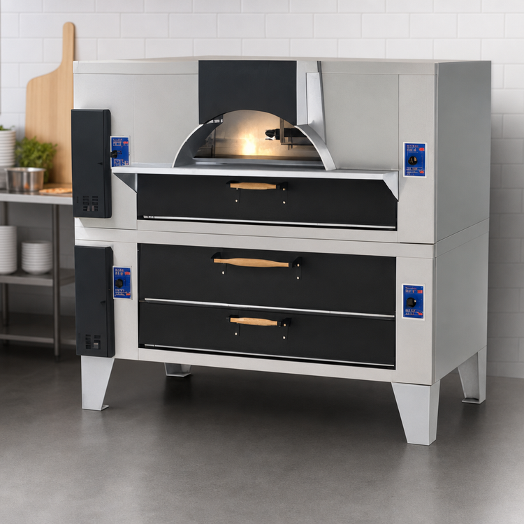 Product image #3 for Bakers Pride IL Forno Classico FC-616/Y-600BL Double-Stack Gas Pizza Deck Oven