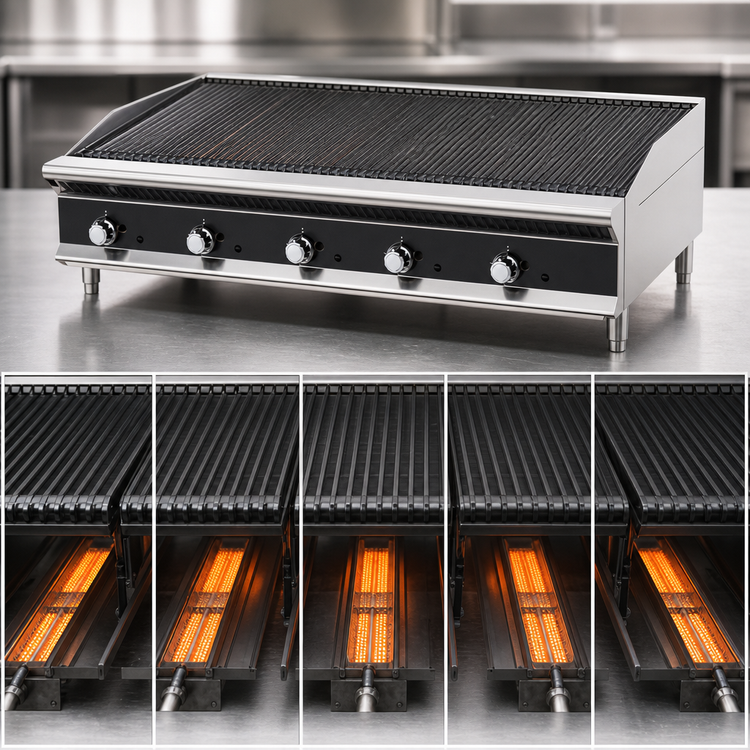 Product image #3 for Vollrath Medium-Duty Radiant Gas Charbroiler, 60-Inch Countertop, Natural Gas-Ready