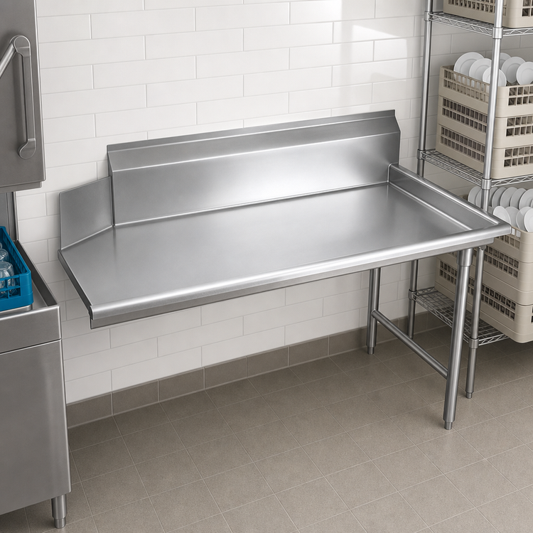 Product image #3 for Advance Tabco Special Value Series Right-Hand Straight Clean Dishtable, 95-Inch x 30-Inch, 10-1/2-Inch Backsplash