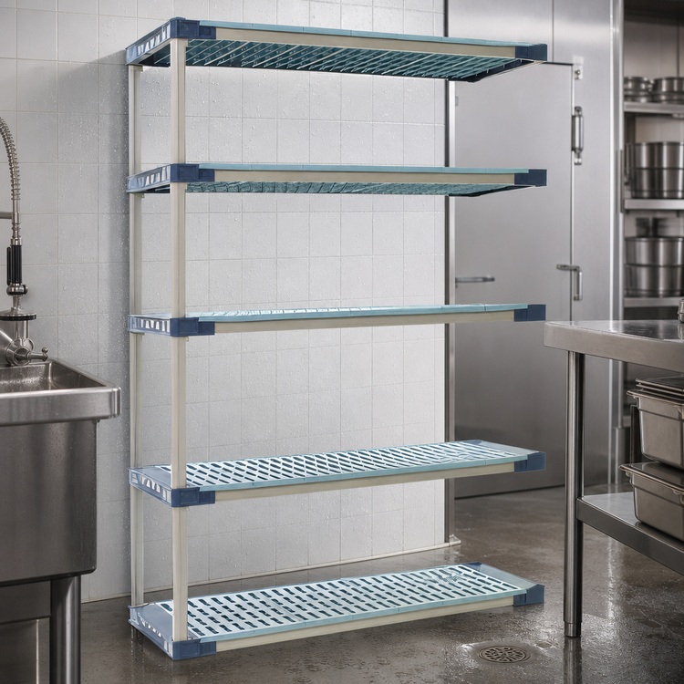 Product image #3 for MetroMax 4 48-Inch W x 24-Inch D x 74-Inch H Add-On Polymer Shelving Unit