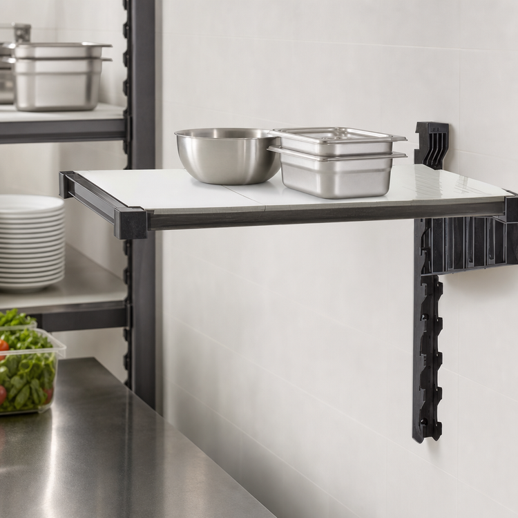 Product image #3 for Cambro Camshelving Elevation Series 21" x 30" Solid Wall-Mounted Add-On Shelf Kit