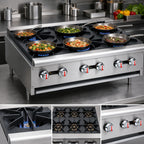 Thumbnail image #3 for Serv-Ware SHPS-36 36-Inch Six-Burner Natural Gas Commercial Hot Plate with Legs, Stainless Steel and Cast Iron Grates