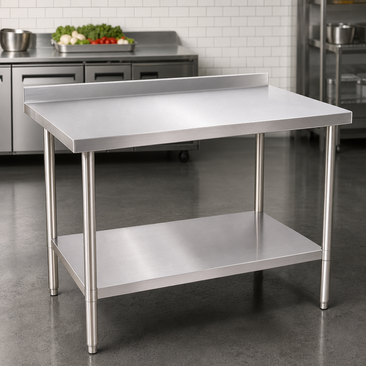 Product image #3 for Heavy Duty Stainless Steel Work Table with Backsplash, 48 Inch x 24 Inch