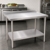 Thumbnail image #3 for Heavy Duty Stainless Steel Work Table with Backsplash, 48 Inch x 24 Inch