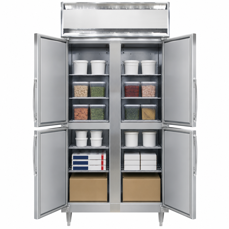 Product image #3 for Continental Refrigerator D2FSENSAHD Designer Slim Line Two-Section Reach-In Freezer with Narrow Half-Height Solid Doors