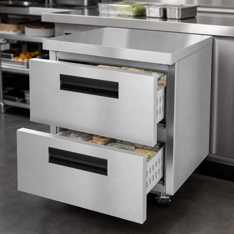 Product image #3 for Hoshizaki Steelheart UF27B-D2 27-Inch Undercounter Two-Drawer Freezer, 7.2 Cu. Ft., Stainless Steel