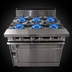 Thumbnail image #3 for Titan JTRH-6-36 36-Inch Heavy Duty Gas Range with 6 Open Burners and Standard Oven