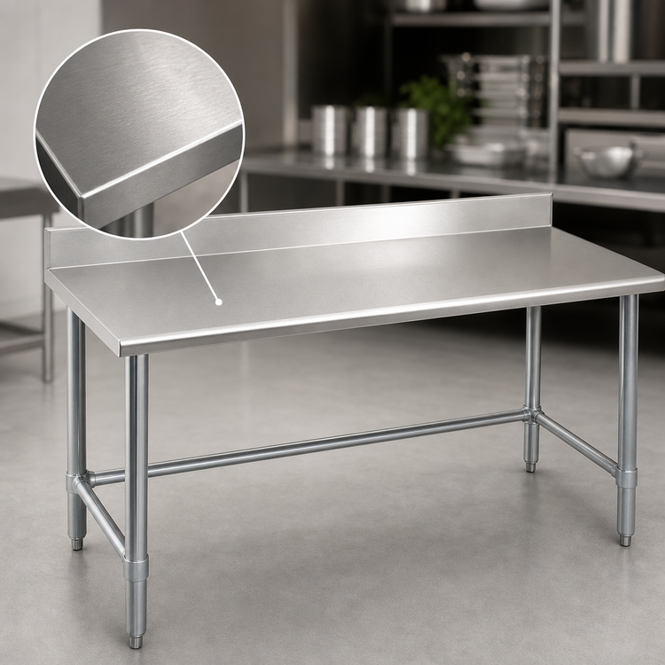 Product image #3 for Deluxe Series 72 x 36 Inch Stainless Steel Work Table with 4-1/2-Inch Backsplash