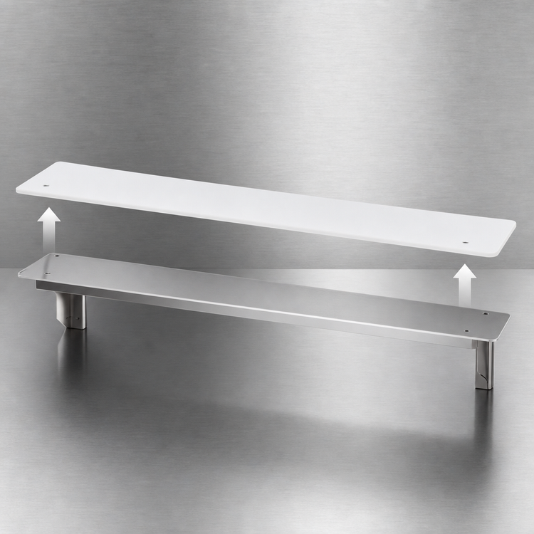 Product image #3 for Duke 32-Inch Steam Table Carving Board with Stainless Steel Shelf and Removable White Poly Board
