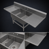 Thumbnail image #3 for John Boos Pro-Bowl 2-Compartment Bakery Sink with Dual Drainboards, 103-1/4-Inch