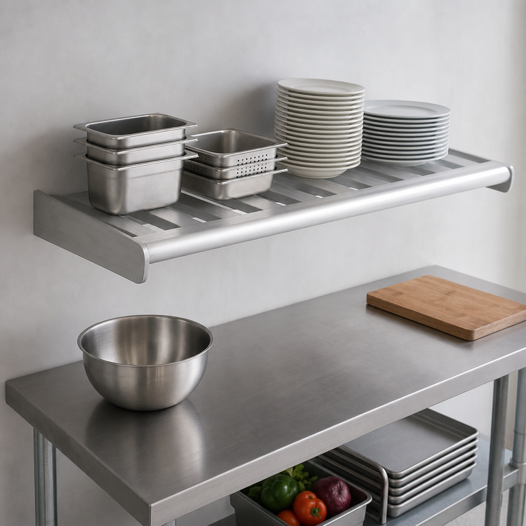 Product image #3 for New Age T-Bar Series Cantilever Wall-Mounted Shelf, 36-Inch W x 24-Inch D, 900 lb Capacity, Aluminum