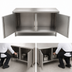 Thumbnail image #3 for BK Resources Dual-Access Stainless Steel Chef Table Cabinet Base with Locking Doors, 60 x 24 x 34-3/4 Inches