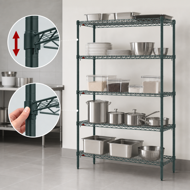 Product image #4 for Metro Super Erecta Super Adjustable Wire Shelving Starter Unit, 48 x 18 x 74 Inches, 5 Shelves