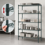 Thumbnail image #4 for Metro Super Erecta 5A357K3 Adjustable Wire Shelving Starter Unit, 48 x 18 x 74 in, 5 Shelves, Green Epoxy Finish with Antimicrobial Protection