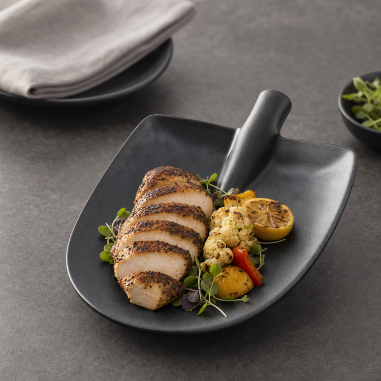 Product image #4 for American Metalcraft Oval Melamine Shovel Platter, 10.5 x 6.25 x 1.6-Inch, Midnight