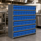Thumbnail image #3 for Quantum CL1839-624 Closed Heavy-Duty Wire Shelving Unit with 7 Shelves and 45 Bins, 36 x 18 x 39 Inches
