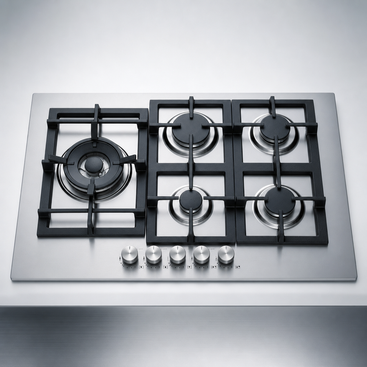 Product image #4 for Summit Commercial 29-1/2-Inch 5-Burner Gas Cooktop with Cast Iron Grates and 304 Stainless Steel Surface