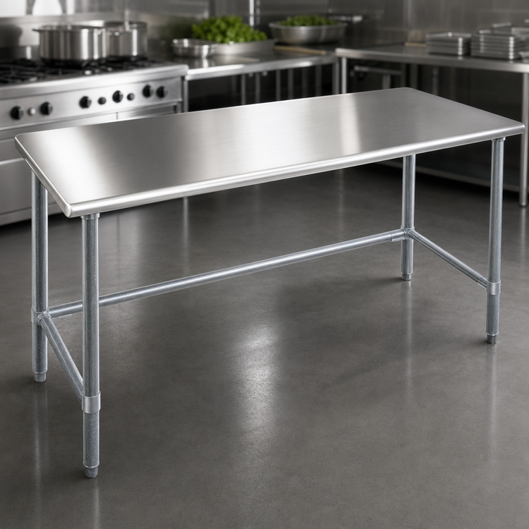 Product image #3 for Spec-Master® Series 120"W x 48"D Stainless Steel Work Table with Galvanized Base