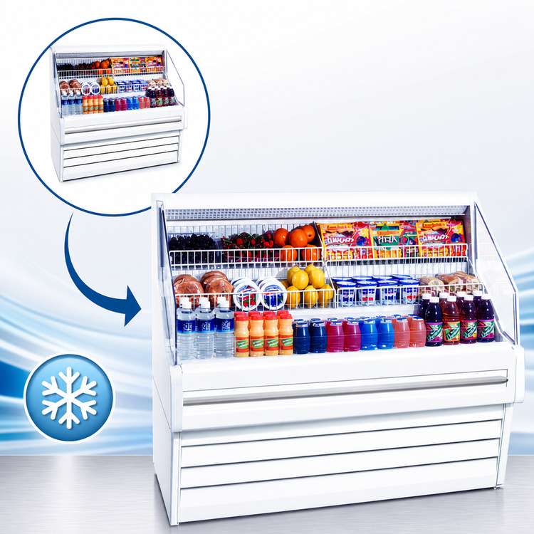 Product image #3 for Howard-McCray Ovation Series SC-OS30E-5 63-Inch Self-Contained Impulse Open Merchandiser with Straight Plexi Ends