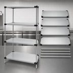 Thumbnail image #3 for Quantum WRS4-86-1448SS 4-Shelf Solid Stainless Steel Shelving Starter Kit, 48"W x 14"D x 86"H