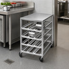 Thumbnail image #3 for Channel Manufacturing CSR-33MP Half-Size Mobile Aluminum Can Rack with Poly Top, 54 #10 Can Capacity