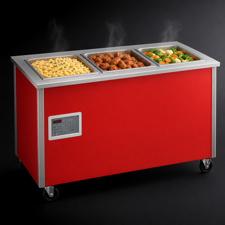 Product image #3 for Vollrath 4-Series Signature Server 3-Well Mobile Hot Food Serving Counter, 46 x 28 x 27 Inches, Touch-Temp Controls