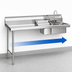 Thumbnail image #3 for Eagle Group Straight Left-to-Right Soiled Dishtable with 20 x 20 x 5 In. Pre-Rinse Sink