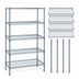 Thumbnail image #3 for Quantum 42-Inch x 12-Inch x 63-Inch Wire Shelving Starter Kit with 5 Shelves, Gray Epoxy Finish