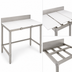 Thumbnail image #3 for Eagle Group 84-Inch Wide Trimming Table with 1/2-Inch Removable Poly Top, 4-Inch Backsplash, and Stainless Steel Base