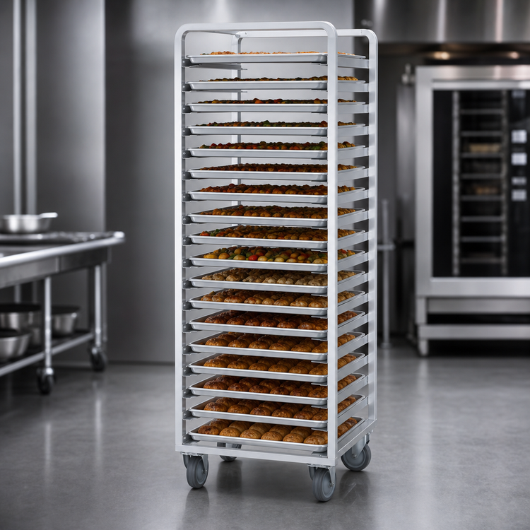 Product image #3 for Dinex DXP620 Aluminum End-Load Angle Rack for 20 Full-Size Sheet Pans