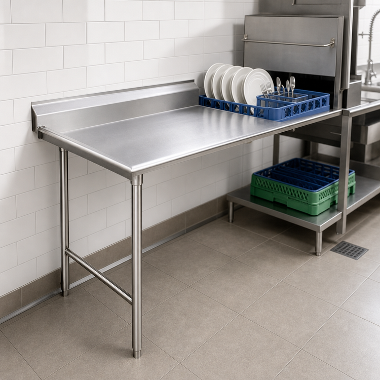 Product image #3 for Eagle Group Straight Clean Dishtable, 36 Inch x 30 Inch, Left-to-Right Operation, 8-Inch Backsplash