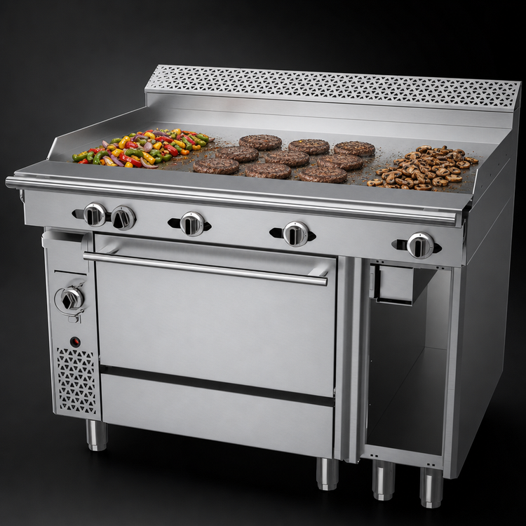 Product image #3 for Garland Cuisine Series 48-Inch Heavy Duty Gas Griddle Top Range with Valve-Controlled Griddle and Convection Oven