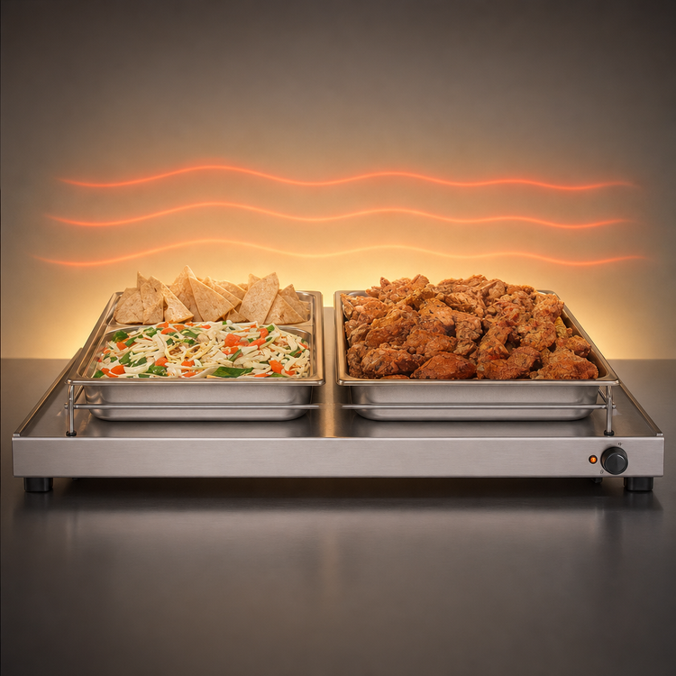 Product image #3 for Hatco Glo-Ray® Freestanding Heated Shelf, 24 Inch W x 13-3/4 Inch D, Stainless Steel Top, Adjustable Thermostat