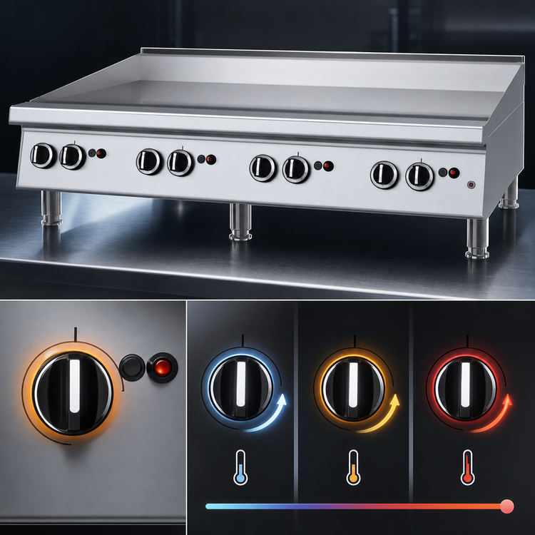 Product image #3 for Garland Heavy-Duty Countertop Gas Griddle, 47-1/4-Inch Smooth Steel Plate, Thermostatic, 112,000 BTU