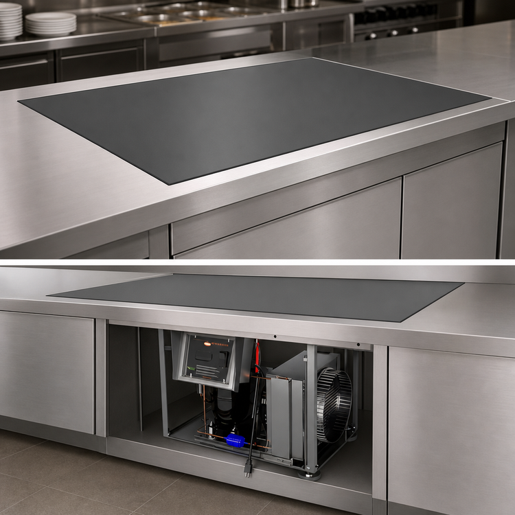 Product image #3 for Hatco CSBFP-48-S 48-Inch x 48-Inch Built-In Flush Top Cold Shelf with Electronic Controls and Top-Mount Condensing Unit