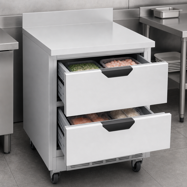 Product image #3 for Beverage-Air 27-Inch One-Section Worktop Freezer with 2 Drawers, 6.13 Cu. Ft.