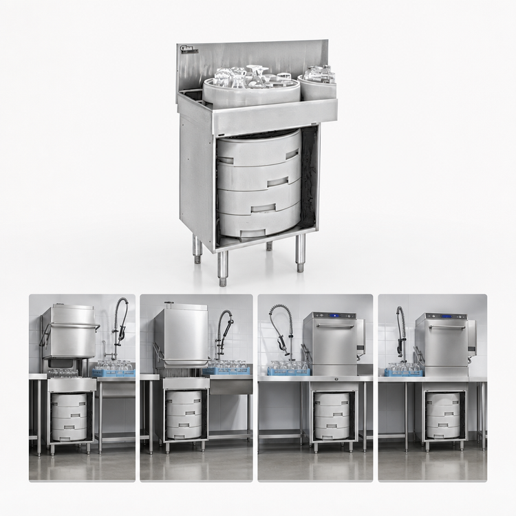 Product image #3 for Undercounter Stainless Steel Glass Rack Holder for GT-18+1L/GT-18+1R/GT-18+2 Glasswashers