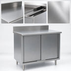 Thumbnail image #3 for Eagle Group Spec-Master CB3060SE-BS Enclosed Sliding-Door Worktable, 60 x 30 Inches, 14-Gauge 304 Stainless Top, 4-1/2-Inch Backsplash