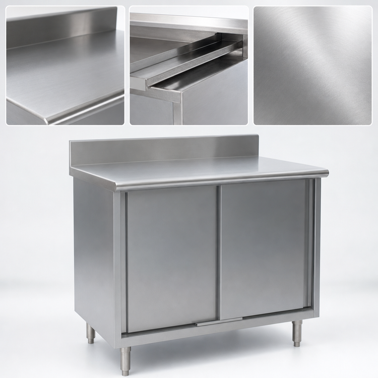 Product image #3 for Eagle Group Spec-Master Sliding-Door Enclosed Worktable Cabinet Base, 60 x 30 Inches, 4-1/2 Inch Backsplash
