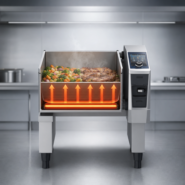 Product image #3 for RATIONAL iVario Pro L Multifunctional Cooking Center, 26-Gallon, 440/480V, 3-Phase with Stand