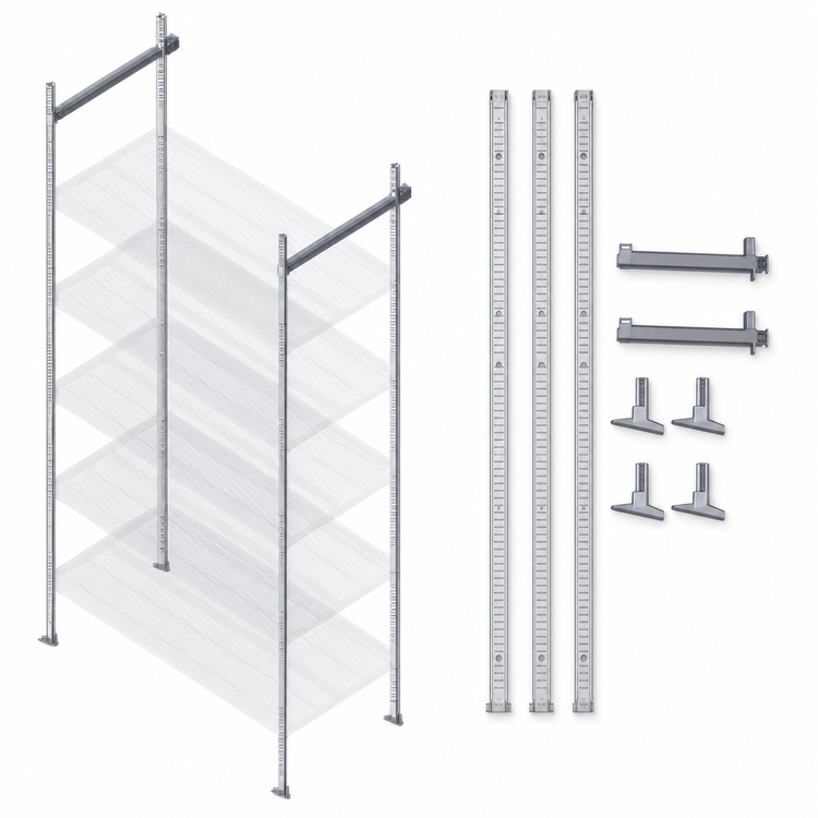 Product image #3 for Quantum 24-Inch Stationary End Kit for Overhead Track Shelving