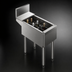 Thumbnail image #3 for Insulated Freestanding Underbar Bottle Storage Bin, Open Chest, 6 Bottle Wells, Stainless Steel, 12 x 24 Inch