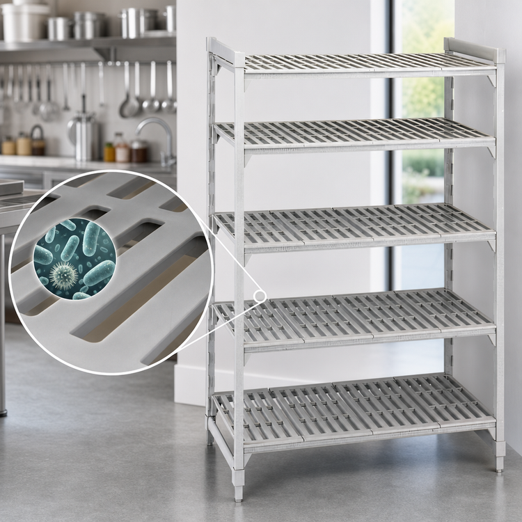Product image #4 for Cambro Camshelving Premium 5-Tier Vented Stationary Polymer Shelving Starter Unit, 18 x 36 x 84 Inches