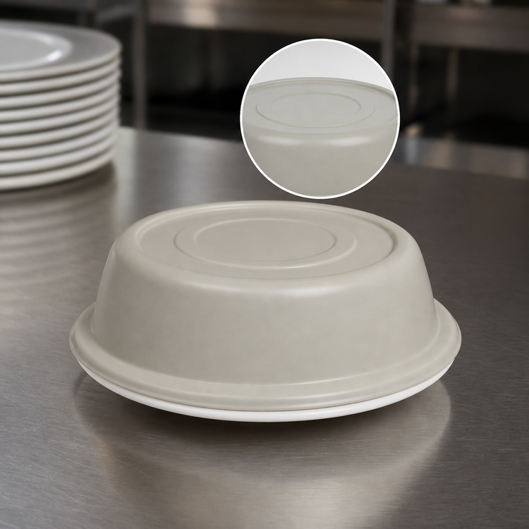 Product image #4 for Cambro Versa Camcover Round Fiberglass Plate Cover, 9-5/16 Inch, Antique Parchment